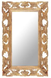Hand Carved Mirror Brown 80x50 cm Solid Mango Wood