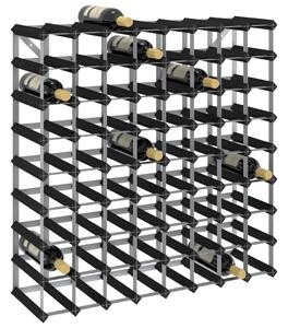 Wine Rack for 72 Bottles Black Solid Pine Wood