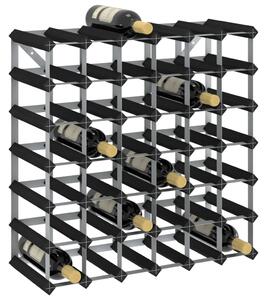 Wine Rack for 42 Bottles Black Solid Pine Wood