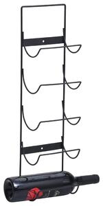 Wall Mounted Wine Rack for 5 Bottles Black Iron