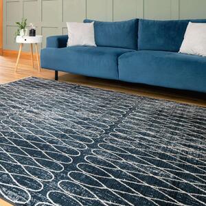 Luxury Modern Mottled Navy Rug - Tuxedo - 60cm x 110cm