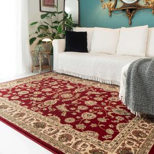 Traditional Red Motif Bordered Rug - Jasmine - 80cm x 150cm