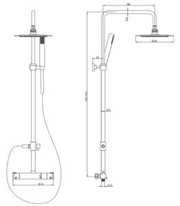SCHÜTTE Overhead Shower Set with Thermostatic Mixer JAVA