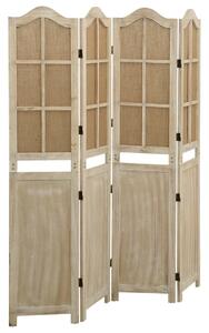 4-Panel Room Divider Brown 140x165 cm Fabric