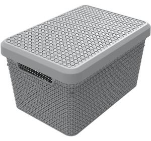 Ezy Storage Mode 17L Storage Basket with Lid - Grey