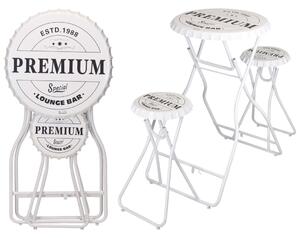 Ambiance Foldable Bar Table with Stools White
