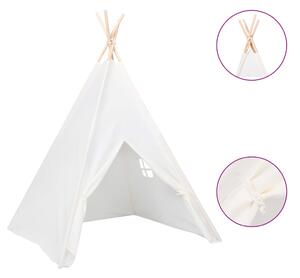 Children Teepee Tent with Bag Peach Skin White 120x120x150 cm