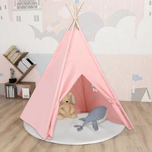 Children Teepee Tent with Bag Peach Skin Pink 120x120x150 cm