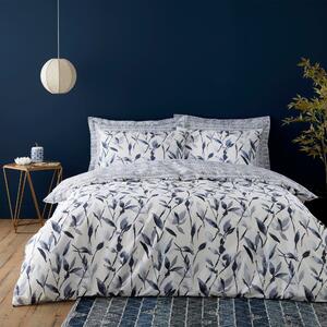 Zen Navy Reversible Duvet Cover and Pillowcase Set Navy (Blue)