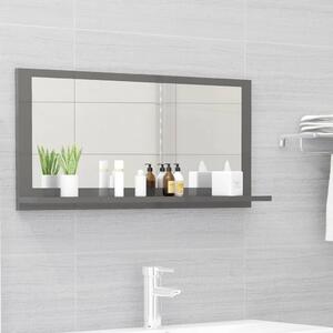 Bathroom Mirror High Gloss Grey 80x10.5x37 cm Chipboard