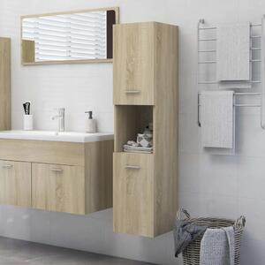 Bathroom Cabinet Sonoma Oak 30x30x130 cm Engineered Wood