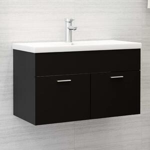 Sink Cabinet Black 80x38.5x46 cm Chipboard