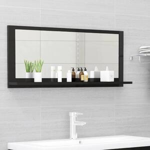 Bathroom Mirror High Gloss Black 90x10.5x37 cm Engineered Wood