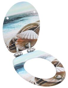 WC Toilet Seat with Soft Close Lid MDF Muschel Design