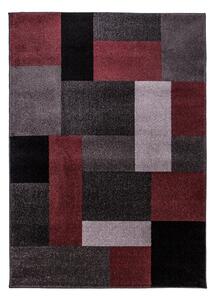 Red Chunky Blocks Rug Red, Grey and Black