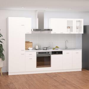 8 Piece Kitchen Cabinet Set White Chipboard