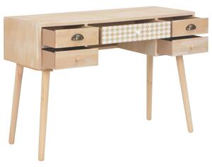 Desk with 5 Drawers 114x40x75.5 cm Solid Pinewood