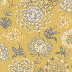 Arthouse Vintage Bloom Floral Smooth Flat Mustard Yellow Wallpaper