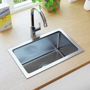 Handmade Kitchen Sink with Strainer Stainless Steel