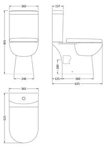Balterley Ridley Compact Pan, Cistern and Soft Close Toilet Seat