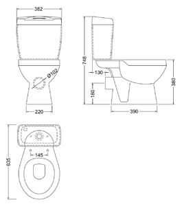 Balterley Adley Pan, Cistern and Toilet Seat