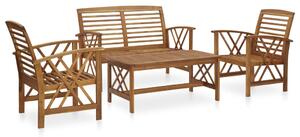 4 Piece Garden Lounge Set Solid Acacia Wood