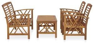 4 Piece Garden Lounge Set Solid Acacia Wood