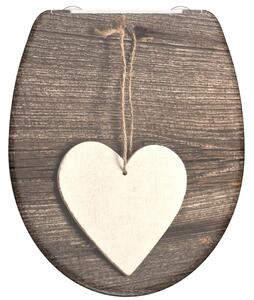 SCHÜTTE Duroplast Toilet Seat with Soft-Close WOOD HEART Printed