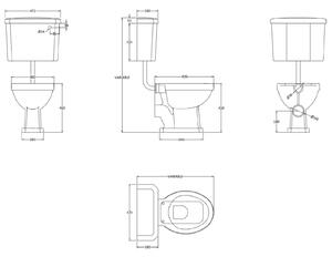 Balterley Kinston Low Level WC Pan, Cistern and Flush Pipe Kit