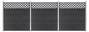 WPC Fence Set 3 Square 526x185 Grey
