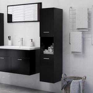 Bathroom Cabinet Black 30x30x130 cm Chipboard