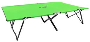 Two Person Folding Sun Lounger Green Steel