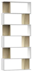 Book Cabinet/Room Divider White and Sonoma Oak 80x24x192 cm Engineered Wood