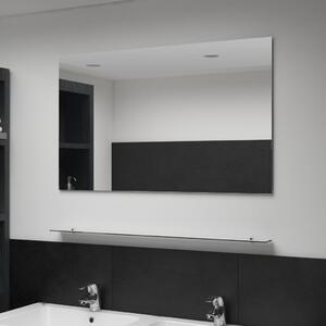 Wall Mirror with Shelf 100x60 cm Tempered Glass