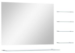 Wall Mirror with 5 Shelves Silver 80x60 cm