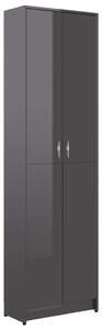 Hallway Wardrobe High Gloss Grey 55x25x189 cm Engineered Wood