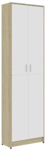 Hallway Wardrobe White and Sonoma Oak 55x25x189 cm Engineered Wood