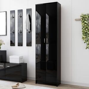Hallway Wardrobe High Gloss Black 55x25x189 cm Engineered Wood