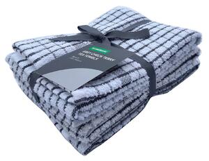 Set of Grey Check Terry Towels