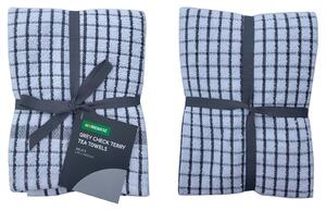 Set of Grey Check Terry Towels