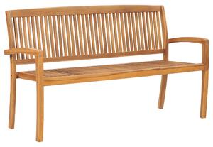 3-Seater Stacking Garden Bench 159 cm Solid Teak Wood
