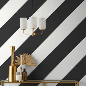 Diagonal Stripe Monochrome Wallpaper Black