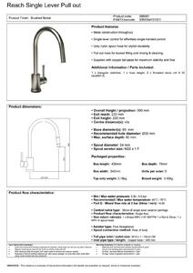 Reach Single Lever Pull Out Kitchen Tap - Brushed