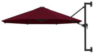 Wall-Mounted Parasol with Metal Pole 300 cm Burgundy