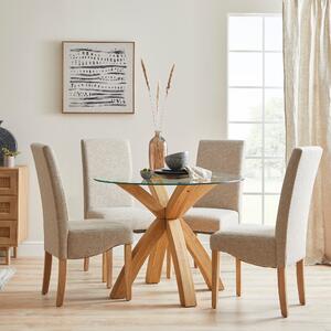 Xavi 4 Seater Round Dining Table, Oak Oak (Brown)