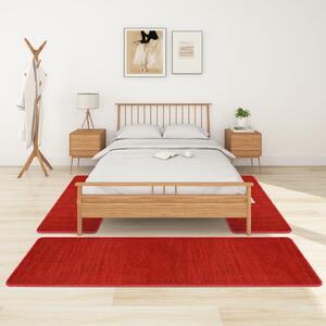 Bed Carpets Shaggy High Pile 3 pcs Red