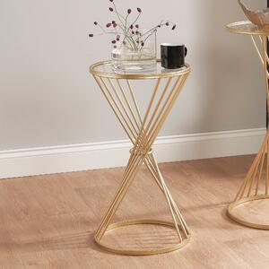 Pacific Liberty Side Table, Iron & Glass Gold/Clear