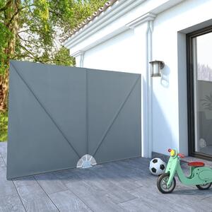 Collapsible Terrace Side Awning Grey 240x160 cm