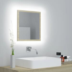LED Bathroom Mirror Sonoma Oak 40x8.5x37 cm Engineered Wood
