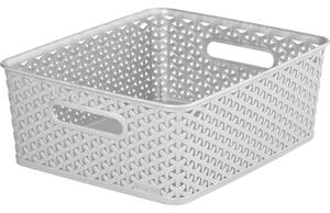 Curver My Style Medium Rectangular Plastic Storage Basket - Grey - 13L